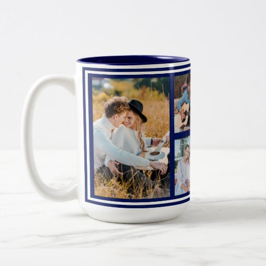 Aangepaste Familie Foto Collage Mok (Links)