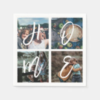 Aangepaste Familie Foto Collage Penseel Script HOM