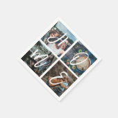 Aangepaste Familie Foto Collage Penseel Script HOM Servetten (Hoek)