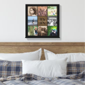 Aangepaste familie foto collage rustieke burlap mo canvas afdruk (Insitu (Slaapkamer))