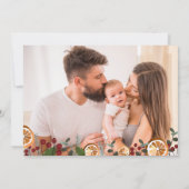 Aangepaste familie foto holly sinaasappel Prettige Feestdagenkaart (Achterkant)