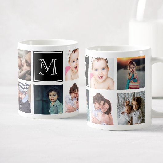Aangepaste familie foto-inklage monogram keepomwil koffiemok