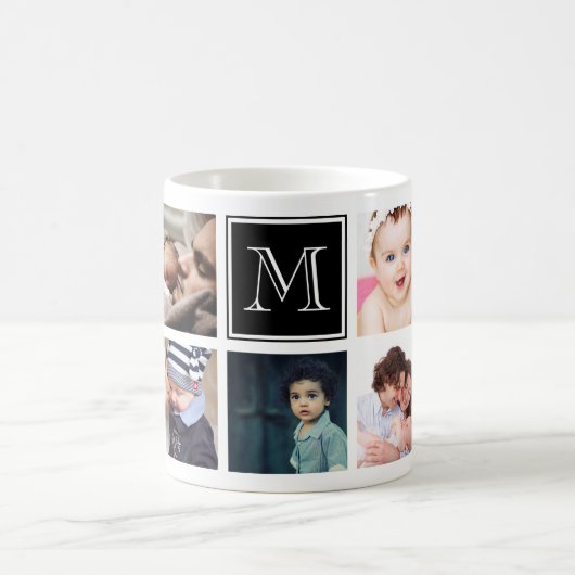 Aangepaste familie foto-inklage monogram keepomwil koffiemok (Center)
