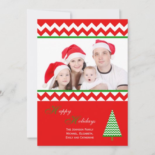 Aangepaste Familie Foto Kerst Flat Kaart (Voorkant)