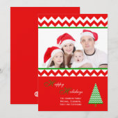 Aangepaste Familie Foto Kerst Flat Kaart (Voorkant / Achterkant)