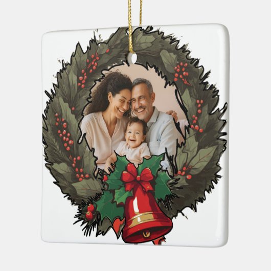 Aangepaste Familie Foto Kerst Ornament (Links)
