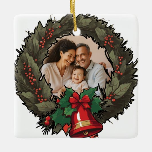 Aangepaste Familie Foto Kerst Ornament (Voorkant)