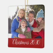 Aangepaste familie foto kerstfeestdag keramisch ornament (Links)