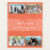 Aangepaste Familie Foto Peach Ontwerp Afspraak Planner (Voorkant)