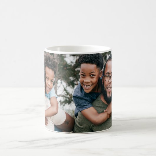 Aangepaste familie foto wrap-around koffiemok (Center)