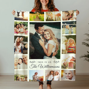 Aangepaste Familie Fotocollage Modern Easy Chic Iv Fleece Deken