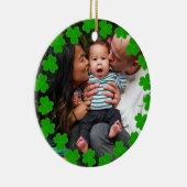 Aangepaste familie fotoklaver St Patrick's Day Keramisch Ornament (Rechts)