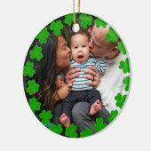 Aangepaste familie fotoklaver St Patrick's Day Keramisch Ornament (Links)