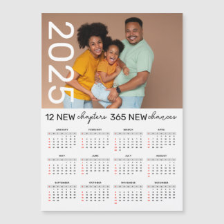 Aangepaste Familie Fotonaam 2025 Kalender Magnet