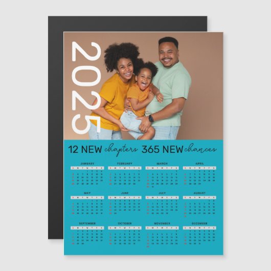 Aangepaste Familie Fotonaam 2025 Kalender Magnet (Voorkant / Achterkant)