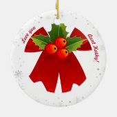Aangepaste familie foto's Snowflakes Love tante Xm Keramisch Ornament (Achterkant)