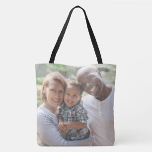 Aangepaste familie fotosjabloon dubbelzijdig Tas
