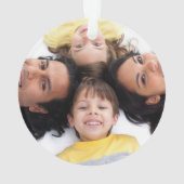 Aangepaste FAMILIE Groene Script 2 Foto Aandenken Ornament (achterkant)
