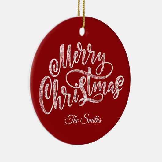 Aangepaste Familie Groet Vrolijk Kerstfeest Keramisch Ornament (Rechts)