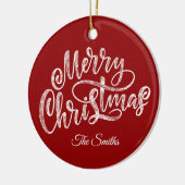 Aangepaste Familie Groet Vrolijk Kerstfeest Keramisch Ornament (Links)