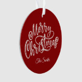 Aangepaste Familie Groet Vrolijk Kerstfeest Ornament (voorkant)