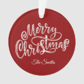 Aangepaste Familie Groet Vrolijk Kerstfeest Ornament (voorkant)