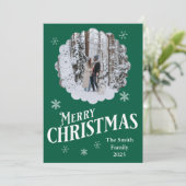 Aangepaste Familie & Hond Vrolijk Kerstkaart (Staand voorkant)