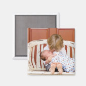 Aangepaste familie huisdier foto en naam Afbeeldin Magneet (Voorkant / Achterkant)