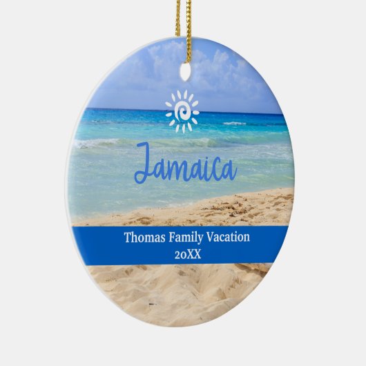 Aangepaste Familie Jamica Vakantie Kerstmis Keramisch Ornament (Rechts)