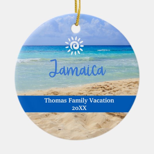 Aangepaste Familie Jamica Vakantie Kerstmis Keramisch Ornament (Voorkant)