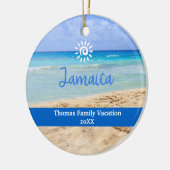 Aangepaste Familie Jamica Vakantie Kerstmis Keramisch Ornament (Links)