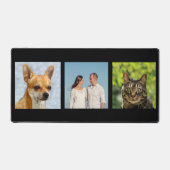 Aangepaste familie, kat en hond foto's op zwart bureaumat (Voorkant)