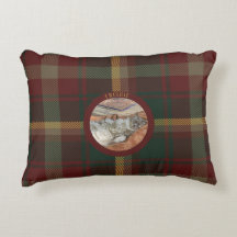 Aangepaste familie kat esdoornblad tartan bed