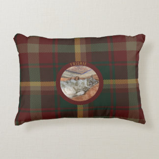 Aangepaste familie kat esdoornblad tartan bed accent kussen