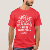 Aangepaste familie kerst bijpassende pyjama Xmas P T-shirt (Voorkant)
