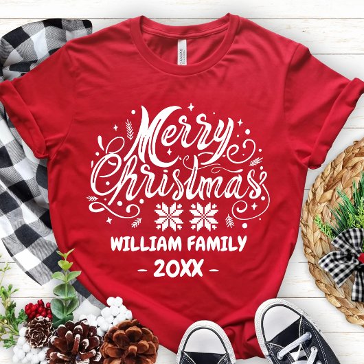 Aangepaste familie kerst bijpassende pyjama Xmas P T-shirt