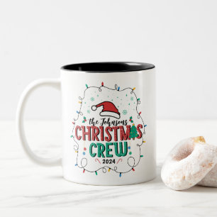 Aangepaste Familie Kerst Crew Groep Matching Naam Tweekleurige Koffiemok