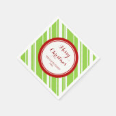 Aangepaste Familie Kerst Groene Strepen Servetten (Hoek)