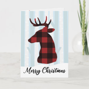 Aangepaste Familie Kerst Herten Vier-Pagina Kaart