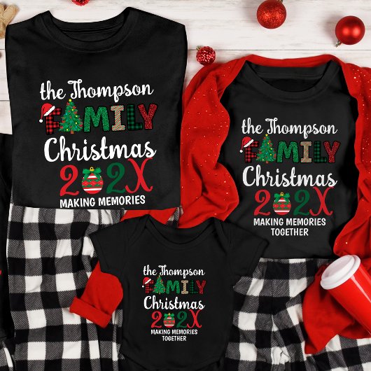 Aangepaste familie kerst maken herinneringen samen Tri-Blend shirt