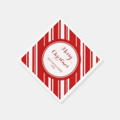 Aangepaste Familie Kerst Rode Strepen Servetten (Hoek)