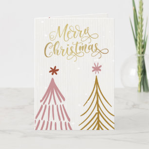 Aangepaste Familie Kerstbomen Vier-Pagina Kaart