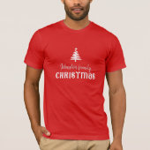 Aangepaste familie kerstboom eenvoudig modern t-shirt (Voorkant)
