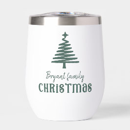 Aangepaste familie kerstboom eenvoudige groen