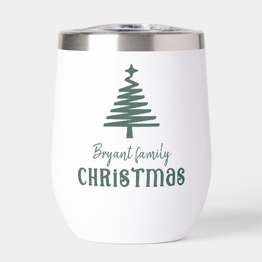 Aangepaste familie kerstboom eenvoudige groen (Voorkant)