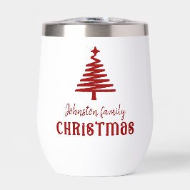 Aangepaste familie kerstboom eenvoudige rood