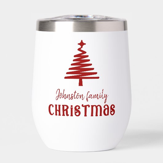 Aangepaste familie kerstboom eenvoudige rood (Voorkant)