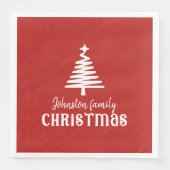Aangepaste familie kerstboom eenvoudige rood servet (Voorkant)