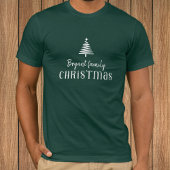 Aangepaste familie kerstboom modern groen t-shirt