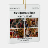 Aangepaste Familie Kerstkrant Fotocollage Keramisch Ornament (Rechts)